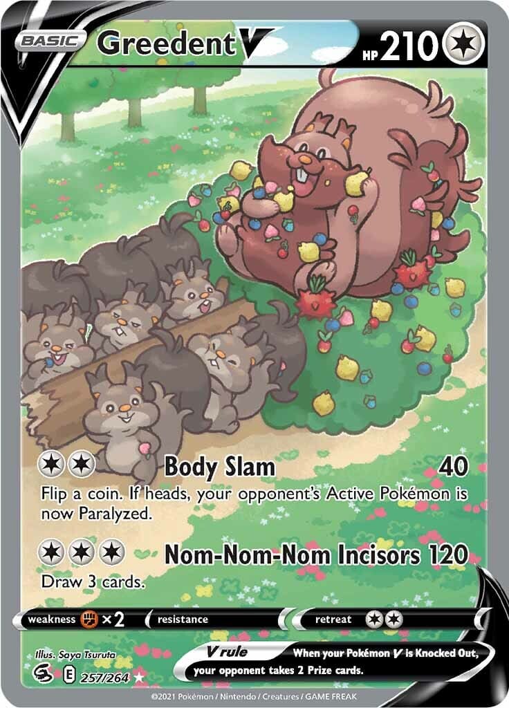 Greedent V (257/264) [Sword & Shield: Fusion Strike] Pokemon Single Pokémon  | Multizone: Comics And Games