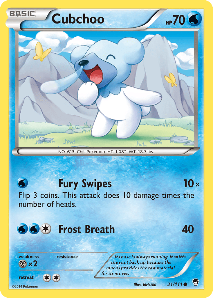 Cubchoo (21/111) [XY: Furious Fists] Pokemon Single Pokémon  | Multizone: Comics And Games