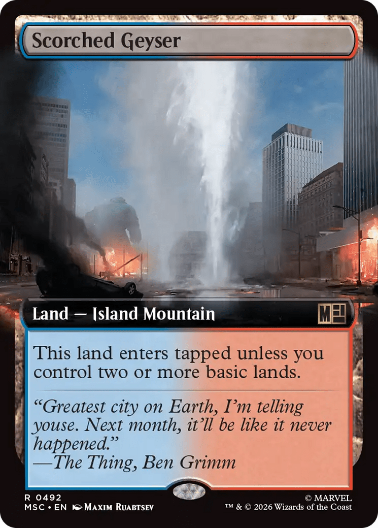 Scorched Geyser (Extended Art) [Marvel Super Heroes Commander] MTG Single Magic: The Gathering  | Multizone: Comics And Games