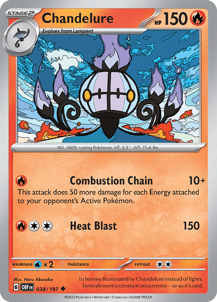 Chandelure (038/197) [Scarlet & Violet: Obsidian Flames] Pokemon Single Pokémon  | Multizone: Comics And Games