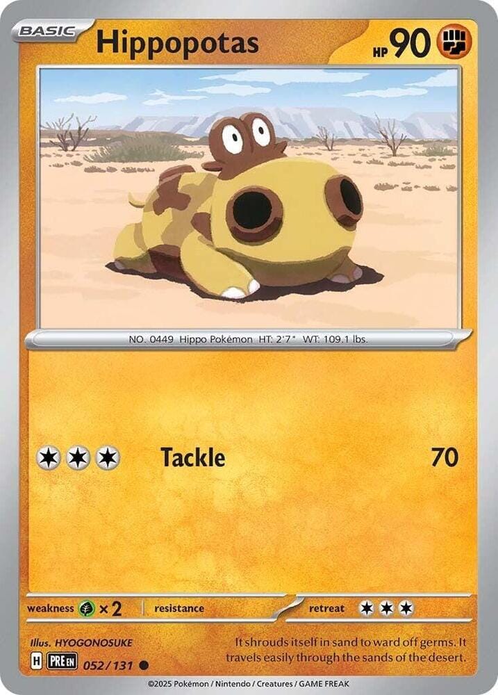 Hippopotas (052/131) [Scarlet & Violet: Prismatic Evolutions] Pokemon Single Pokémon  | Multizone: Comics And Games