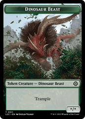 Dinosaur Beast // Dinosaur Double-Sided Token [The Lost Caverns of Ixalan Commander Tokens] MTG Single Magic: The Gathering  | Multizone: Comics And Games