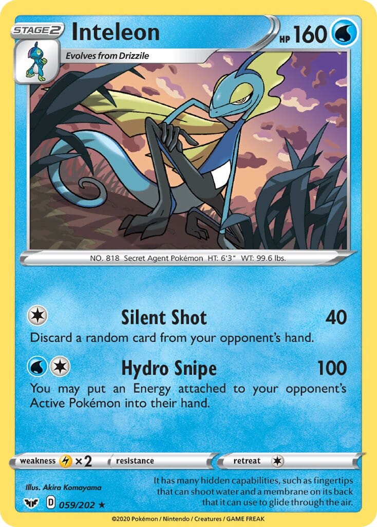 Inteleon (059/202) (Cracked Ice Holo) (Theme Deck Exclusive) [Sword & Shield: Base Set] Pokemon Single Pokémon  | Multizone: Comics And Games
