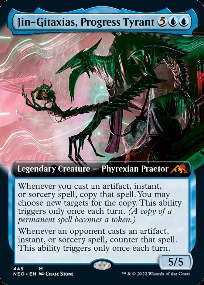 Jin-Gitaxias, Progress Tyrant (Extended Art) [Kamigawa: Neon Dynasty] MTG Single Magic: The Gathering  | Multizone: Comics And Games