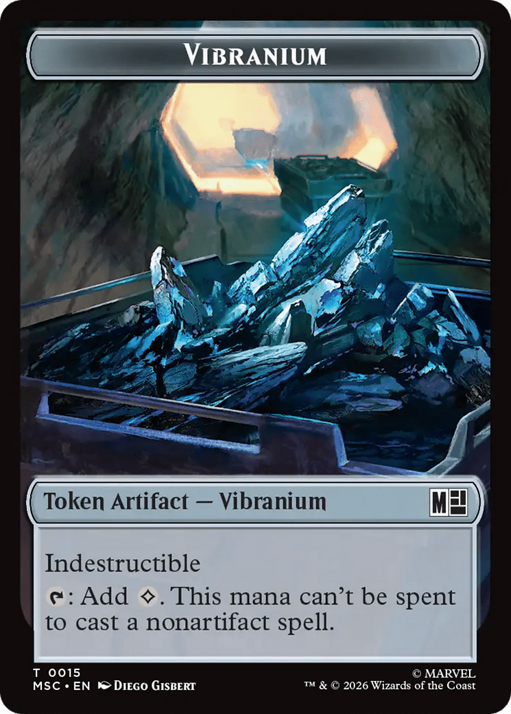 The Monarch (016) // Vibranium (015) Double-Sided Token [Marvel Super Heroes Commander Tokens] MTG Single Magic: The Gathering  | Multizone: Comics And Games