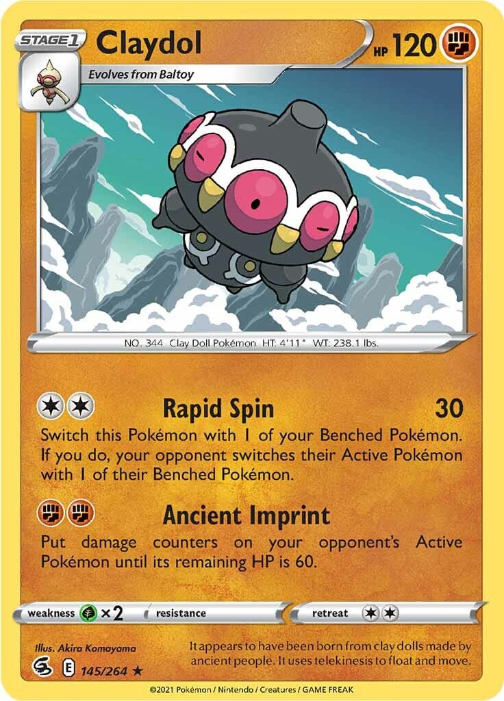 Claydol (145/264) [Sword & Shield: Fusion Strike] Pokemon Single Pokémon  | Multizone: Comics And Games