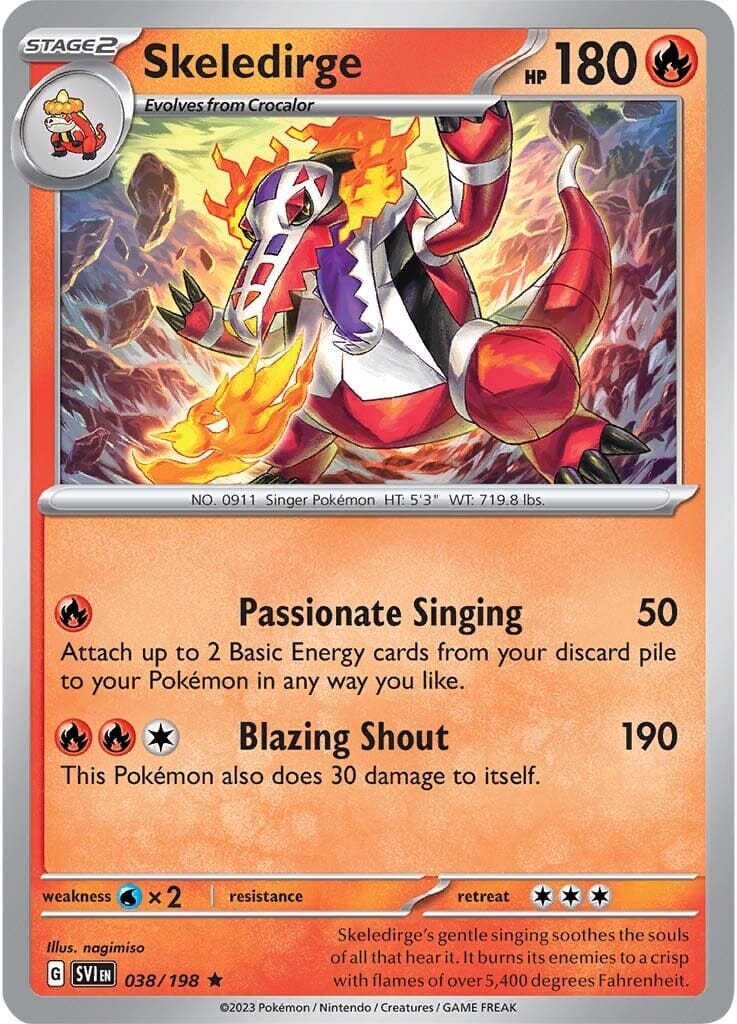Skeledirge (038/198) [Scarlet & Violet: Base Set] Pokemon Single Pokémon  | Multizone: Comics And Games
