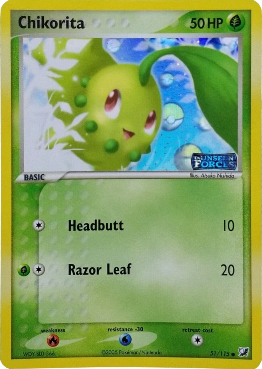 Chikorita (51/115) (Stamped) [EX: Unseen Forces] Pokemon Single Pokémon  | Multizone: Comics And Games