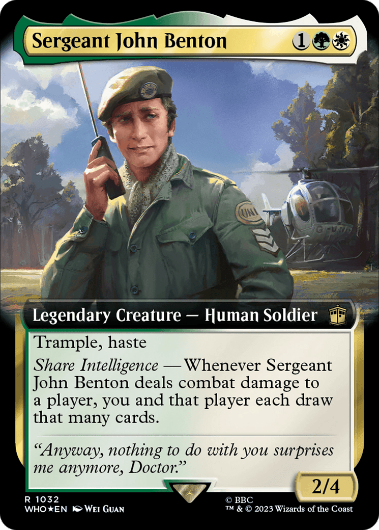Sergeant John Benton (Extended Art) (Surge Foil) [Doctor Who] MTG Single Magic: The Gathering  | Multizone: Comics And Games