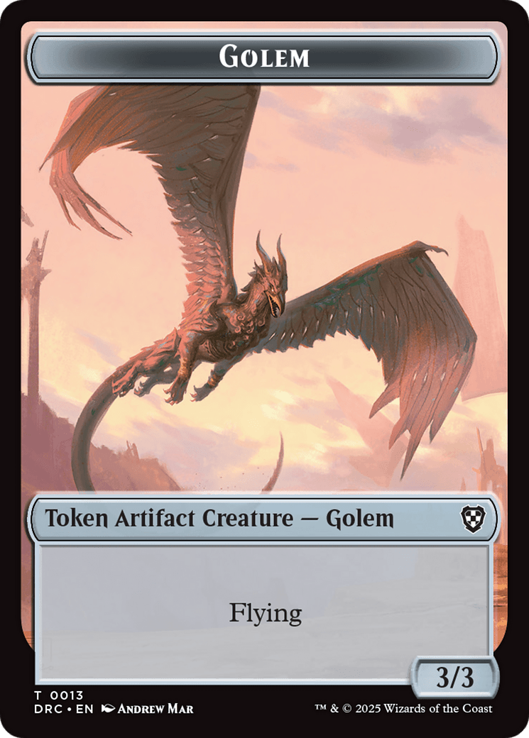 Golem (0013) // Nalaar Aetherjet Double-Sided Token [Aetherdrift Tokens] MTG Single Magic: The Gathering  | Multizone: Comics And Games
