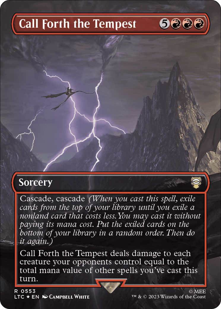 Call Forth the Tempest (Borderless) (Surge Foil) [The Lord of the Rings: Tales of Middle-Earth Commander] MTG Single Magic: The Gathering  | Multizone: Comics And Games