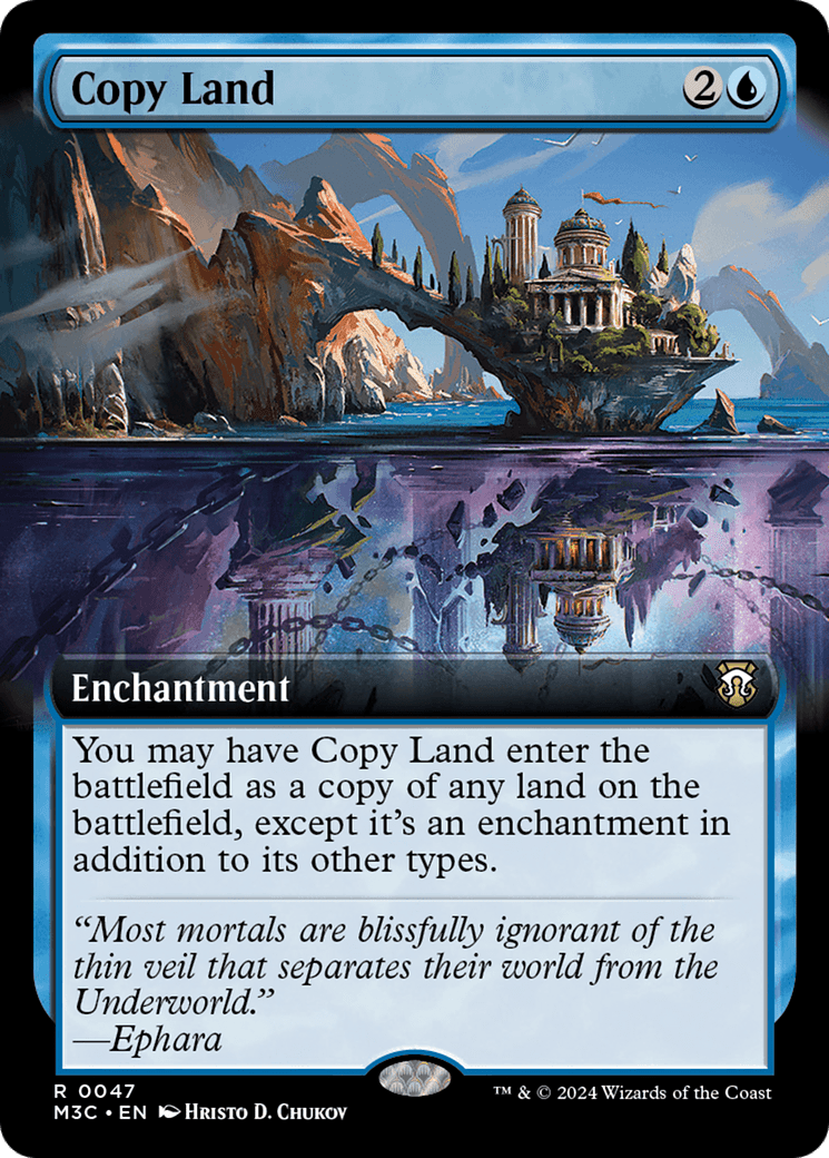 Copy Land (Extended Art) (Ripple Foil) [Modern Horizons 3 Commander] MTG Single Magic: The Gathering  | Multizone: Comics And Games