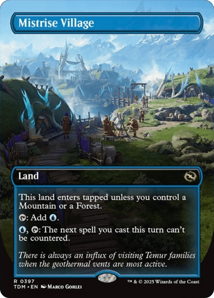 Mistrise Village (Borderless) [Tarkir: Dragonstorm] MTG Single Magic: The Gathering  | Multizone: Comics And Games