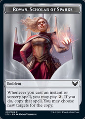 Elemental // Rowan, Scholar of Sparks Emblem Double-Sided Token [Strixhaven: School of Mages Tokens] MTG Single Magic: The Gathering  | Multizone: Comics And Games