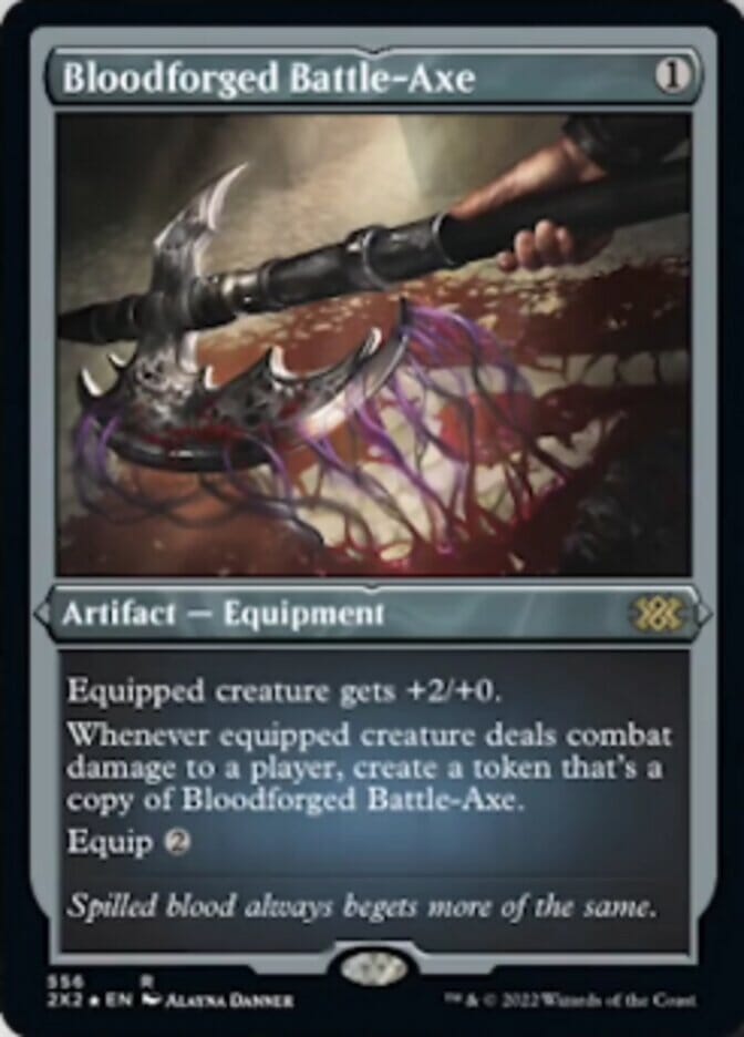 Bloodforged Battle-Axe (Foil Etched) [Double Masters 2022] MTG Single Magic: The Gathering  | Multizone: Comics And Games