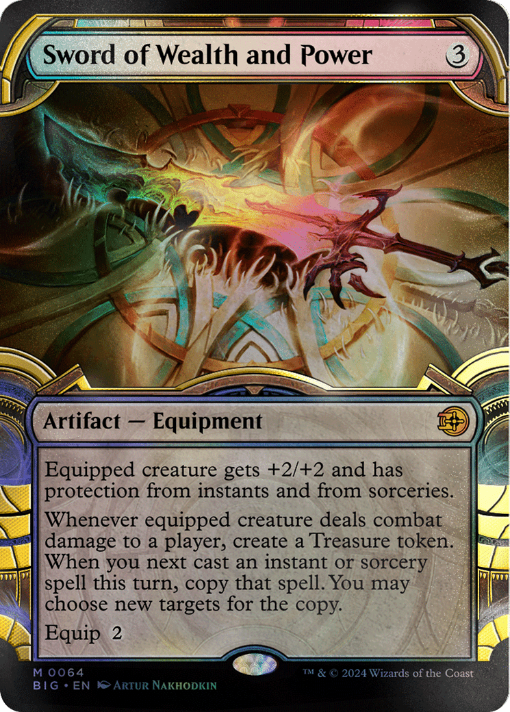 Sword of Wealth and Power (Showcase) (Raised Foil) [Outlaws of Thunder Junction: The Big Score] MTG Single Magic: The Gathering  | Multizone: Comics And Games