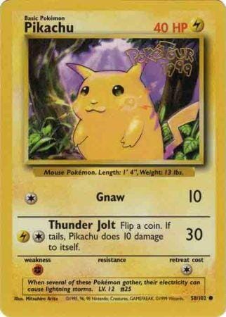 Pikachu (58/102) (PokeTour 1999 Promo) [Miscellaneous Cards] Pokemon Single Pokémon  | Multizone: Comics And Games