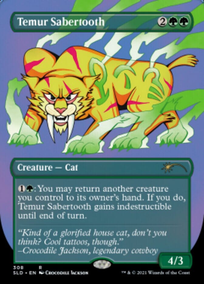 Temur Sabertooth (Borderless) [Secret Lair Drop Series] MTG Single Magic: The Gathering  | Multizone: Comics And Games