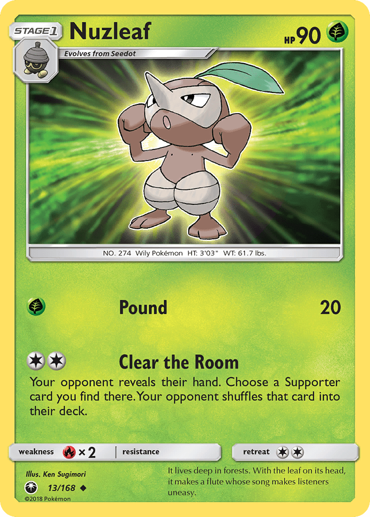 Nuzleaf (13/168) [Sun & Moon: Celestial Storm] Pokemon Single Pokémon  | Multizone: Comics And Games
