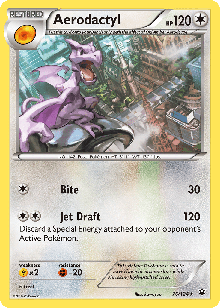 Aerodactyl (76/124) [XY: Fates Collide] Pokemon Single Pokémon  | Multizone: Comics And Games