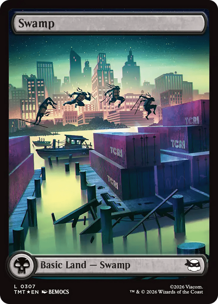 Swamp (0307) (Surge Foil) [Teenage Mutant Ninja Turtles] MTG Single Magic: The Gathering  | Multizone: Comics And Games