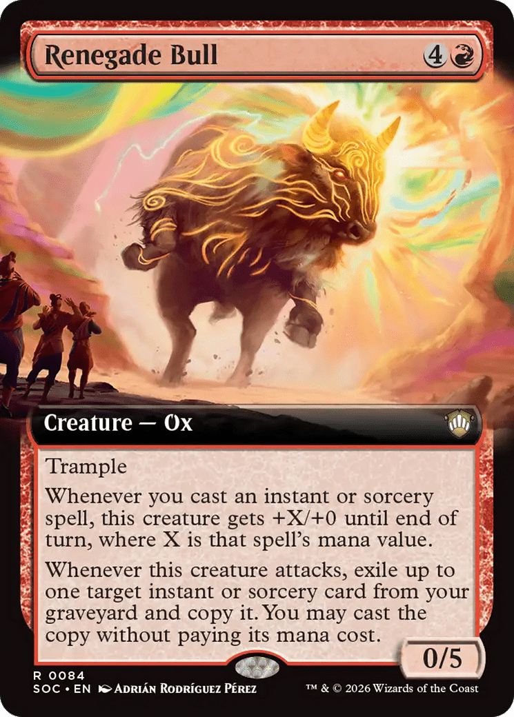Renegade Bull (Extended Art) [Secrets of Strixhaven Commander] MTG Single Magic: The Gathering  | Multizone: Comics And Games