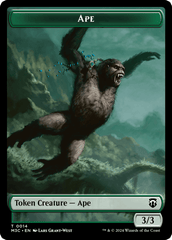 Ape (Ripple Foil) // Plant Double-Sided Token [Modern Horizons 3 Commander Tokens] MTG Single Magic: The Gathering  | Multizone: Comics And Games
