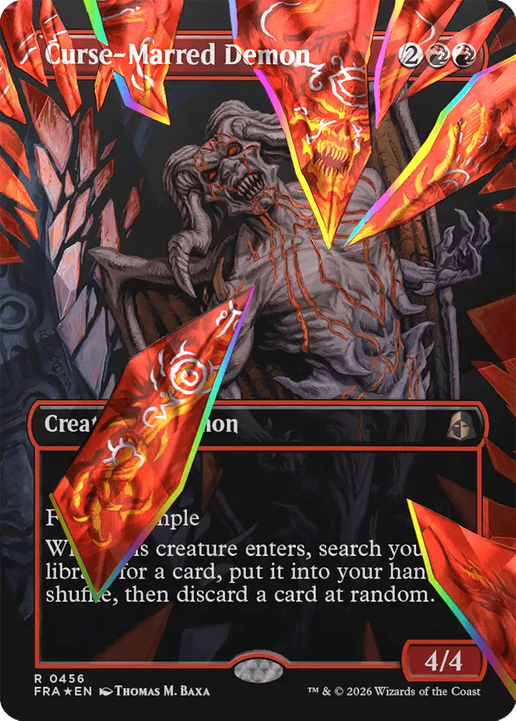Curse-Marred Demon (Borderless) (Facet Foil) [Reality Fracture] MTG Single Magic: The Gathering  | Multizone: Comics And Games