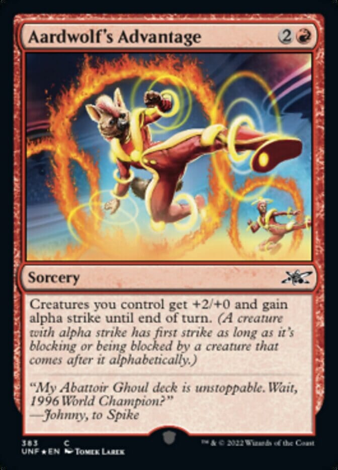 Aardwolf's Advantage (Galaxy Foil) [Unfinity] MTG Single Magic: The Gathering  | Multizone: Comics And Games