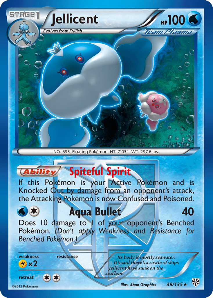 Jellicent (39/135) [Black & White: Plasma Storm] Pokemon Single Pokémon  | Multizone: Comics And Games