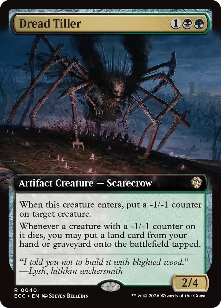 Dread Tiller (Extended Art) [Lorwyn Eclipsed Commander] MTG Single Magic: The Gathering  | Multizone: Comics And Games