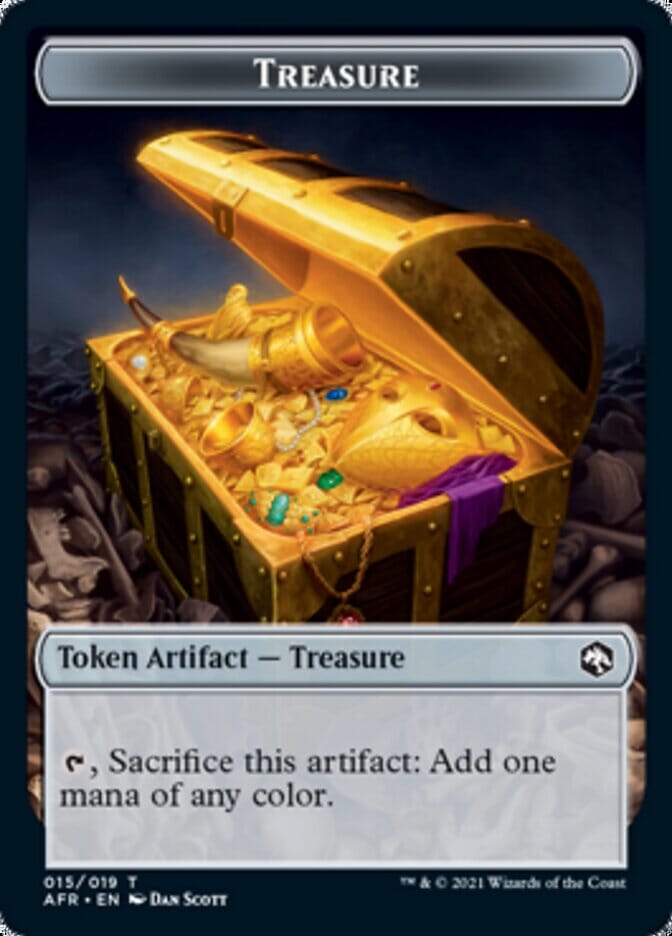 Treasure // Icingdeath, Frost Tongue Double-Sided Token [Dungeons & Dragons: Adventures in the Forgotten Realms Tokens] MTG Single Magic: The Gathering  | Multizone: Comics And Games