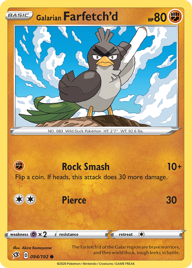 Galarian Farfetch'd (094/192) [Sword & Shield: Rebel Clash] Pokemon Single Pokémon  | Multizone: Comics And Games