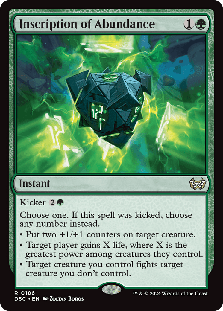 Inscription of Abundance [Duskmourn: House of Horror Commander] MTG Single Magic: The Gathering  | Multizone: Comics And Games