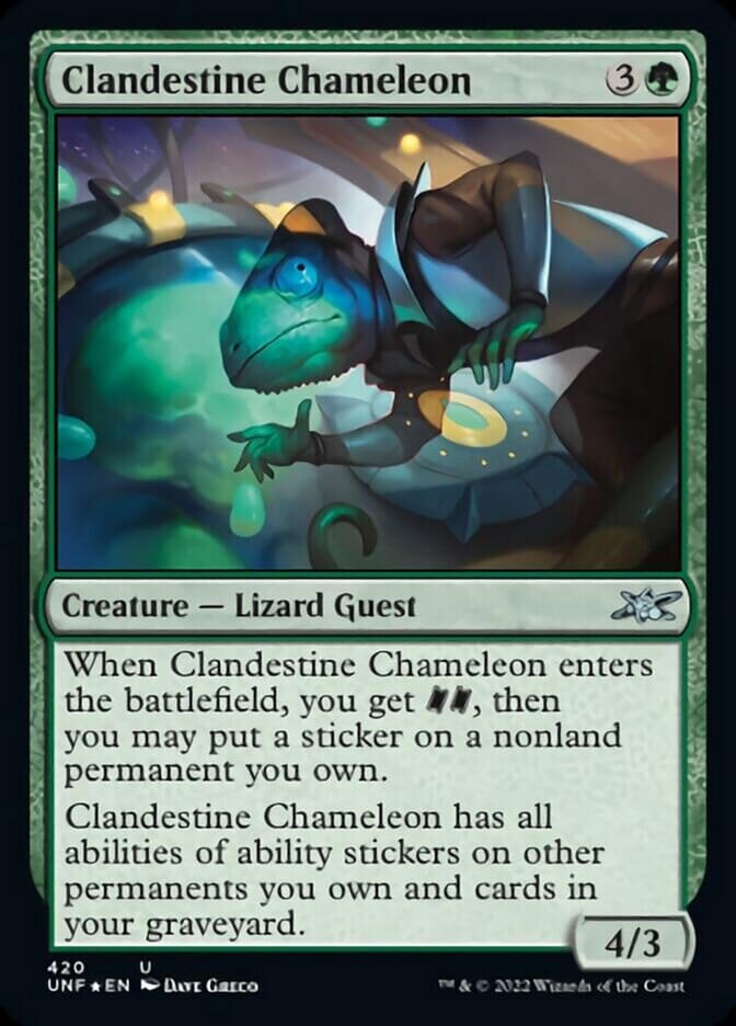 Clandestine Chameleon (Galaxy Foil) [Unfinity] MTG Single Magic: The Gathering  | Multizone: Comics And Games