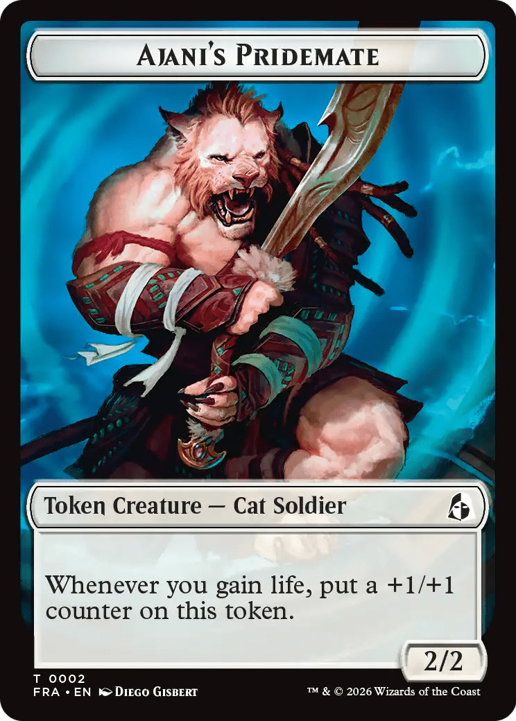 Ajani's Pridemate // Mowu Double-Sided Token [Reality Fracture Tokens] MTG Single Magic: The Gathering  | Multizone: Comics And Games