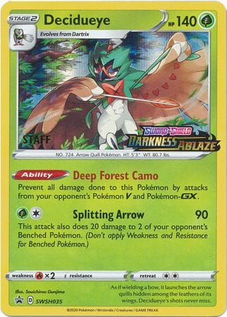 Decidueye (SWSH035) (Staff Prerelease Promo) [Sword & Shield: Black Star Promos] Pokemon Single Pokémon  | Multizone: Comics And Games