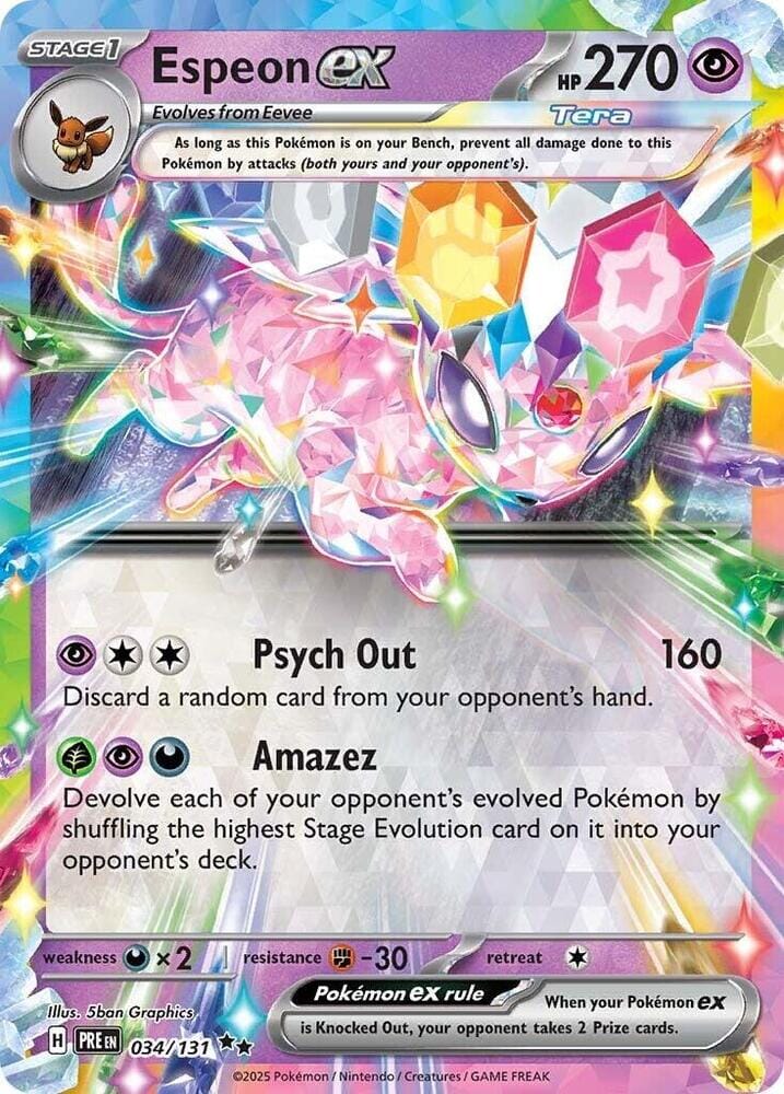 Espeon ex (034/131) [Scarlet & Violet: Prismatic Evolutions] Pokemon Single Pokémon  | Multizone: Comics And Games