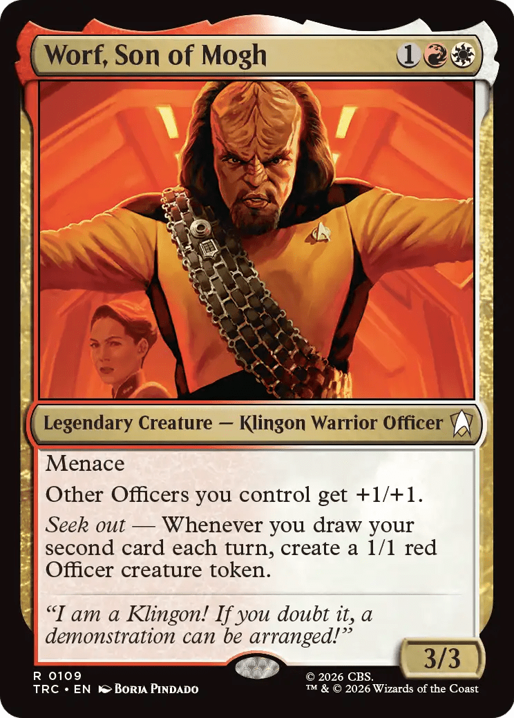 Worf, Son of Mogh (Surge Foil) [Star Trek Commander] MTG Single Magic: The Gathering  | Multizone: Comics And Games