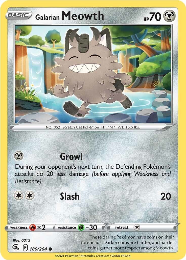 Galarian Meowth (180/264) [Sword & Shield: Fusion Strike] Pokemon Single Pokémon  | Multizone: Comics And Games
