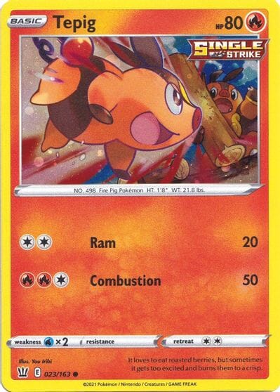 Tepig (023/163) (Cosmos Holo) [Sword & Shield: Battle Styles] Pokemon Single Pokémon  | Multizone: Comics And Games