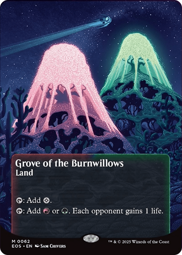 Grove of the Burnwillows (0062) (Borderless) [Edge of Eternities: Stellar Sights] MTG Single Magic: The Gathering  | Multizone: Comics And Games
