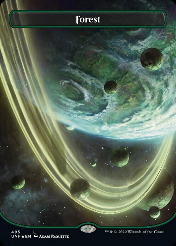Forest (495) (Orbital Space-ic Land) (Galaxy Foil) [Unfinity] MTG Single Magic: The Gathering  | Multizone: Comics And Games