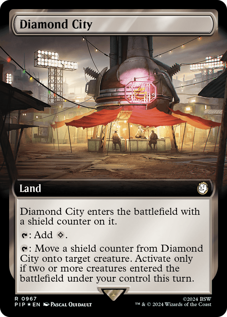 Diamond City (Extended Art) (Surge Foil) [Fallout] MTG Single Magic: The Gathering  | Multizone: Comics And Games