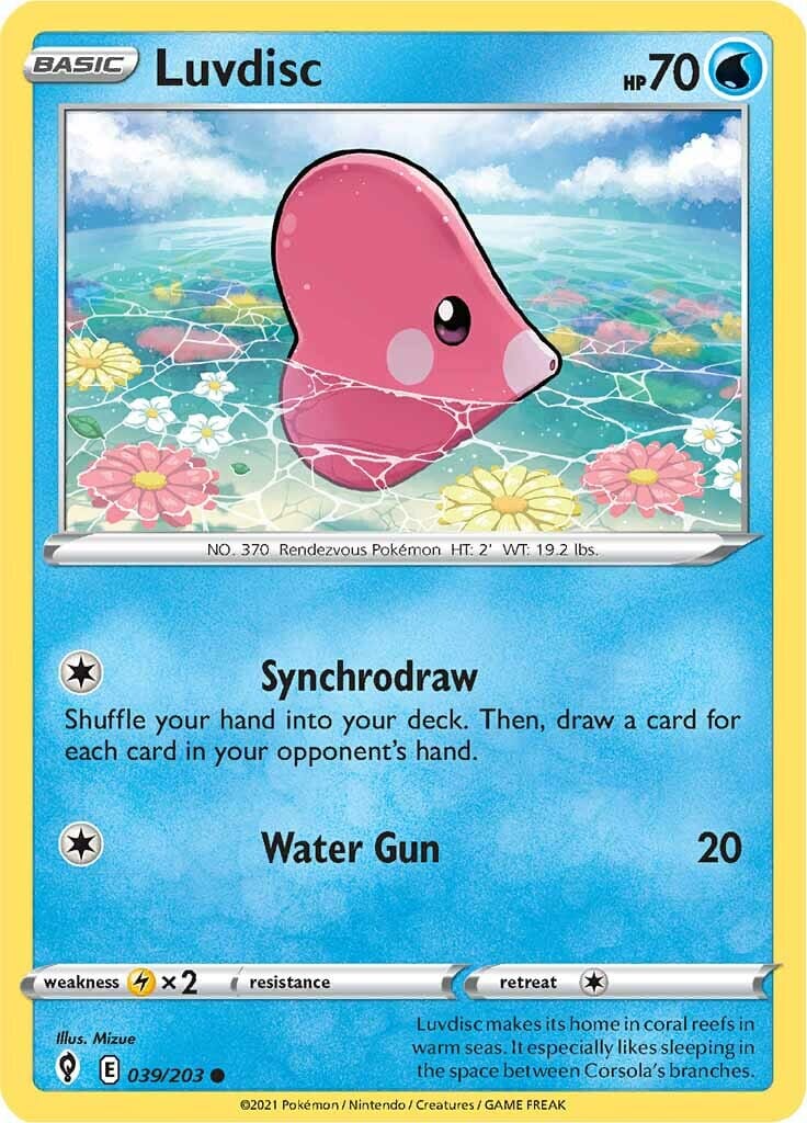 Luvdisc (039/203) [Sword & Shield: Evolving Skies] Pokemon Single Pokémon  | Multizone: Comics And Games