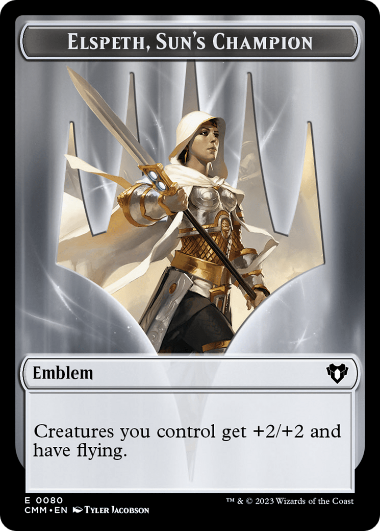 Elspeth, Sun's Champion Emblem // Copy (55) Double-Sided Token [Commander Masters Tokens] MTG Single Magic: The Gathering  | Multizone: Comics And Games