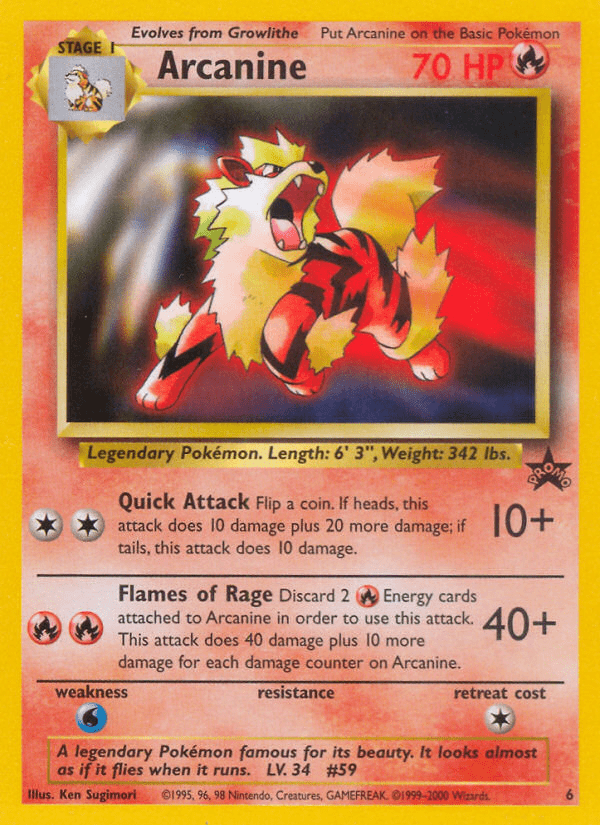 Arcanine (6) [Wizards of the Coast: Black Star Promos] Pokemon Single Pokémon  | Multizone: Comics And Games