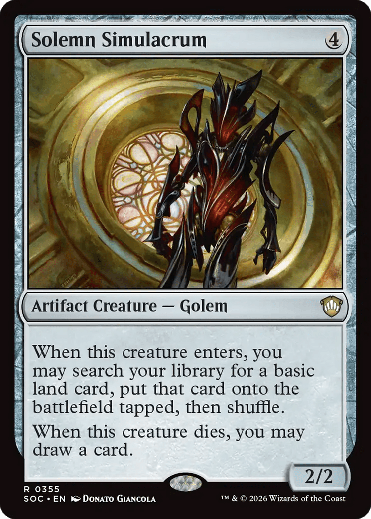 Solemn Simulacrum [Secrets of Strixhaven Commander] MTG Single Magic: The Gathering  | Multizone: Comics And Games
