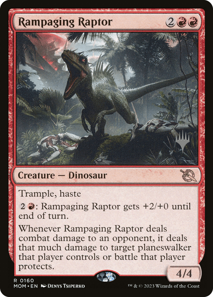 Rampaging Raptor (Promo Pack) [March of the Machine Promos] MTG Single Magic: The Gathering  | Multizone: Comics And Games