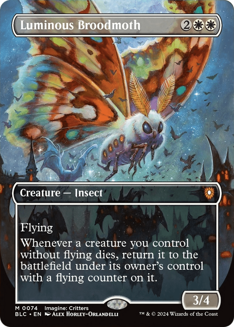 Luminous Broodmoth (Borderless) [Bloomburrow Commander] MTG Single Magic: The Gathering  | Multizone: Comics And Games